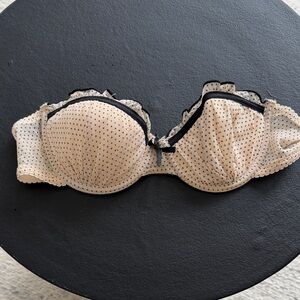 Elegant Cream and Black Polka Dot Bra